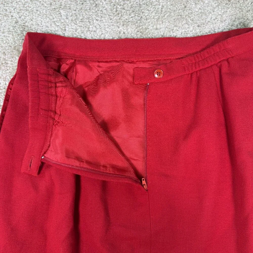 Vintage Bretton Place USA Made 100% Wool Skirt Women’s Sz 14 30x29 Red E677 - Picture 5 of 11